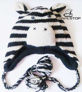 Handmade Cute Cow Animal Cap Earmuff Plush Hat Beanie (One Piece)