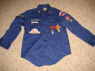 Vintage Boy Scouts of America Cub Scout Long Sleeve Shirt w/ Patches 