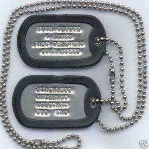 AUTHENTIC CUSTOM 2 DOG TAGs US ARMY NECKLACE USA WOW  