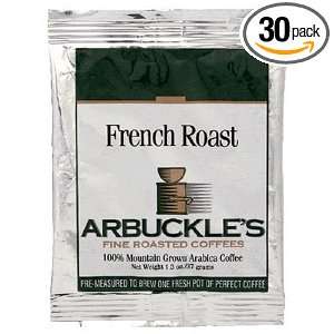 Fine Roasted Coffee, French Roast, Ground Coffee, 1.3 Ounce Bags (Pack 