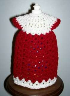 Tall Dish Soap Bottle Cover CROCHET Burgundy/White NEW  