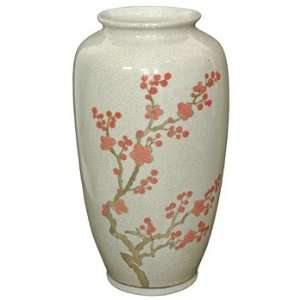 Japanese Home Decor   14 Cherry Blossoms on Ice Crackle Ivory 