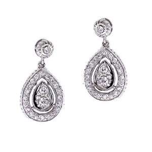   Glamorous Cubic Zirconia {C.Z.} Diamond Pear Drop Earrings: Jewelry