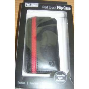  Ipod Touch Flip Case Black with Red Stripe Everything 