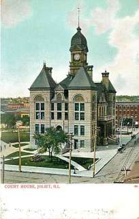 IL JOLIET COURT HOUSE TOWN VIEW CIRCA 1906 EARLY T45137  