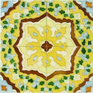  Hand Painted Deco Camino 6 x 6 Inch Ceramic Kitchen Wall Floor Tile 