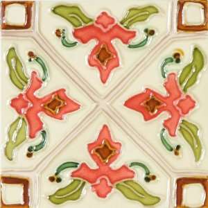 Hand Painted Deco Tulipan 6 x 6 Inch Ceramic Kitchen Wall Floor Tile 