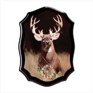   Buck Wall Decor Clock Battery Operated Wood Plaque