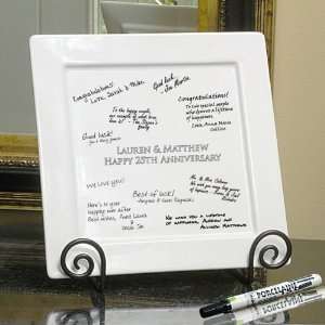  Wedding Favors Personalized Signature Square Platter, Pen 