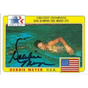 Debbie Meyer Autographed/Hand Signed card (Swimming)