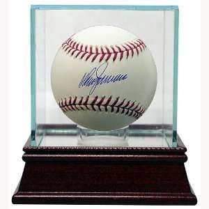  Signed Don Zimmer Baseball   Official Major League w Glass 