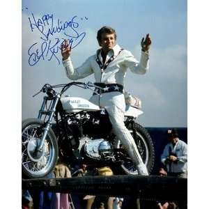 Evel Knievel Signed 16x20 Happy Landings Bike Pose