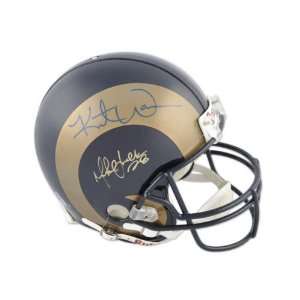 Kurt Warner and Marshall Faulk Autographed Pro Line Helmet  Details 