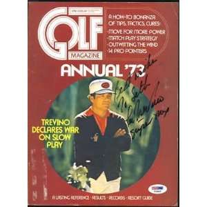 Lee Trevino Signed 1973 Golf Magazine Cover Psa Coa   Autographed Golf 