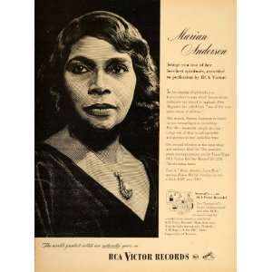  1947 Ad Marian Anderson Black Singer RCA Victor Records 