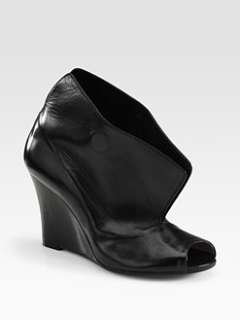 Maison Martin Margiela   Leather Wedge Peep Toe Ankle Boots