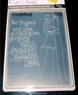 Cuttlebug Embossing Folder OUR BABY Announcement Sizzix  