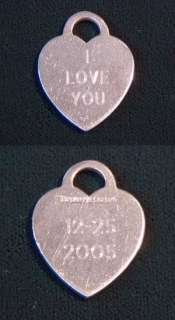 tiffany co heart tag sterling silver charm or pendent machine engraved 