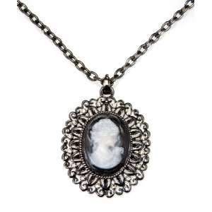 Lets Party By Peter Alan Inc Victorian Cameo Pendant & Chain / Black 