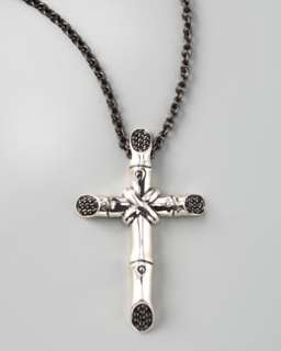John Hardy Bamboo Diamond Cross Necklace