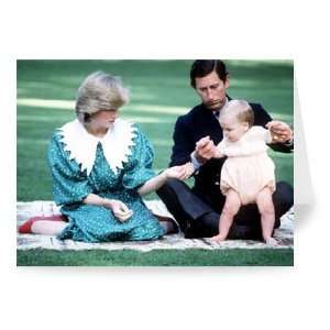 Prince Charles & Princess Diana with William   Greeting Card (Pack of 