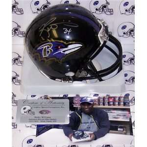 Ricky Williams Autographed/Hand Signed Ravens Mini Helmet