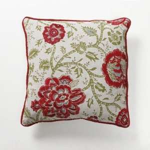  Villa Home V250008 Provence Ruby Floral Pillow in Red (Set 