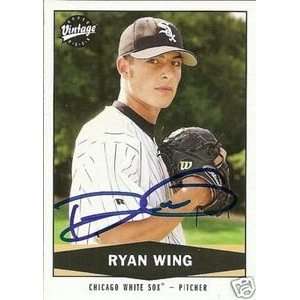  Ryan Wing Signed White Sox 2004 UD Vintage Card: Sports 