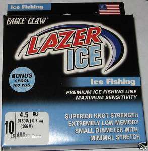 ICE FISHING LINE 17 lb Eagle Claw Lazer GREEN  