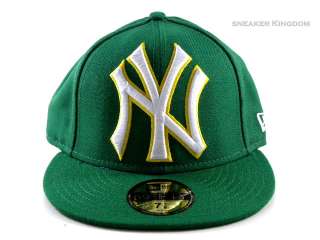 New Era Yankees Big Logo Green/White Fitted Hat Cap Men  