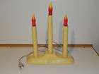 Vintage Christmas Candelabra with flame bulbs  works Plastic very 