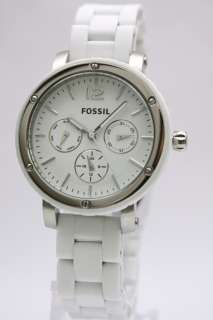 Fossil Women Multifunction Steel White Silicone Wrapped Band Watch 