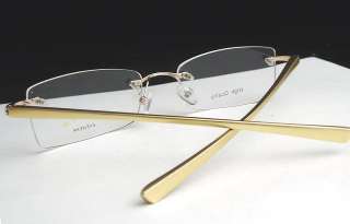 GOLDEN Eyeglass Frame UNISEX SPRING TEMPLE Rimless RX  