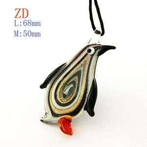   Murano Lampwork Glass Penguin Bead Pendant Necklace Jewelry Trendy