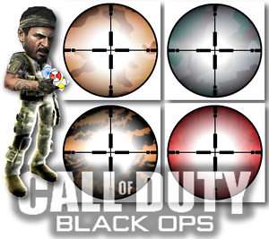 BLACK OPS FIRST STRIKE GAMING SIGHT AIMING STICKERS X 4  