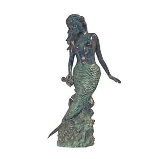   Mermaid Verdigris Bronze Garden Statue Sculpture Fountain  