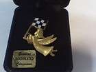 Racing Angel Gold Plated Cloisonne Pin