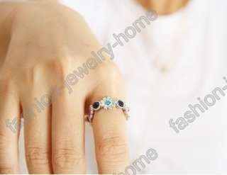 fashion mixed crystal daisy gold silver plated rings  
