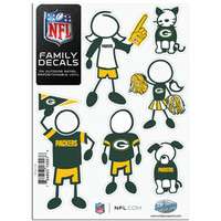 GREEN BAY PACKERS 5X7 FAMILY DECALS SHEET of 6 DIE CUT DURABLE VINYL 