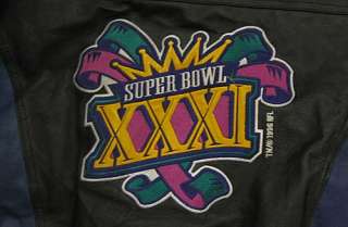 vtg GREEN BAY PACKERS Super Bowl 31 LEATHER Starter JACKET M 1996 nfl 