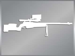 RIFLE with SCOPE #5 cut vinyl decal Hunting Sniper Gun  