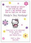 Hello Kitty Birthday Invitation   Flowers and Dots