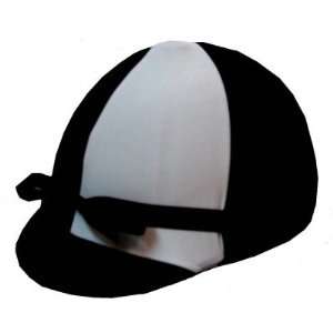 Equestrian Riding Helmet Cover   Black and White  Sports 