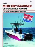   Manual Book Mercury Mariner 75 250 HP 2 Stroke Outboard 1998 02  