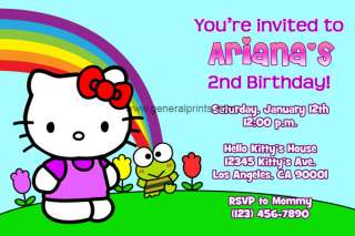 Hello Kitty Invitations Custom Made and Personalized Birthday Party 