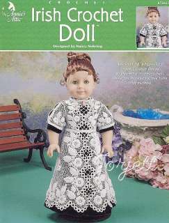 Irish Crochet Doll Dress fits 17 doll, Annies pattern  