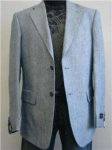 New Mens Linen Sports Jacket Blazer Coat Blue SZ 42L  