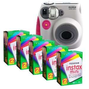  Fujifilm INSTAX MINI 7S Camera and Film Kit (Pink Trim 