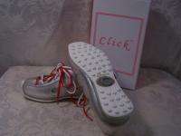 Girls Tennis Shoes Click Shoes Clear & Silver (jellies) new in box 