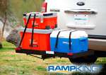 RAMP KING FOLDING 48 X 20 CARGO HITCH CARRIER LUGGAGE BASKET FOR 2 